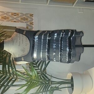 Old Navy Black and silver sequins sheer tank top